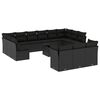 vidaXL Set sof&aacute;s de jard&iacute;n 14 pzas con cojines rat&aacute;n sint&eacute;tico negro