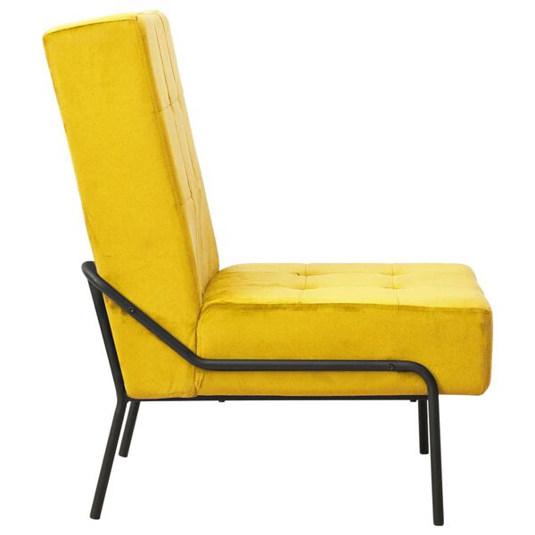 vidaXL Silla de relajaci&oacute;n de terciopelo amarillo mostaza 65x79x87 cm
