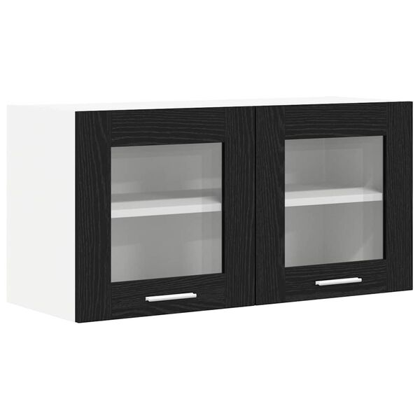 vidaXL Mueble colgante con puerta Roble Negro y 80 x 31 x 40 cm