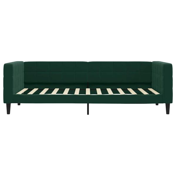 vidaXL Sof&aacute; cama sin colch&oacute;n terciopelo verde oscuro 90x200cm