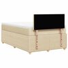 vidaXL Cama box spring con colch&oacute;n tela color crema 120x200 cm