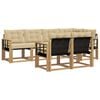 vidaXL Conjunto de sof&aacute;s de exterior 7 uds. y Beige
