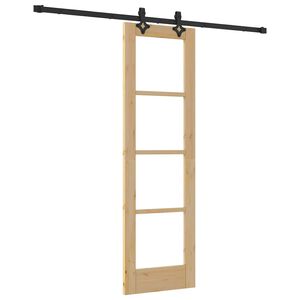 vidaXL Puerta Corredera ORKDAL Natural y negro 61 x 198,5 cm