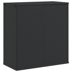 vidaXL Ba&uacute;l de cojines para jard&iacute;n de rat&aacute;n PE negro 100x49x103,5 cm