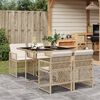 vidaXL Set comedor de jard&iacute;n 5 pzas con cojines rat&aacute;n sint&eacute;tico beige