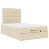 vidaXL Estructura de cama otomana con colch&oacute;n tela crema 120x200 cm
