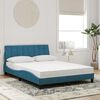 vidaXL Cama con colch&oacute;n Hanko terciopelo azul 140x190 cm