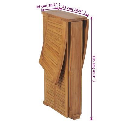 vidaXL Mesa de bar plegable de madera teca maciza 155x53x105 cm