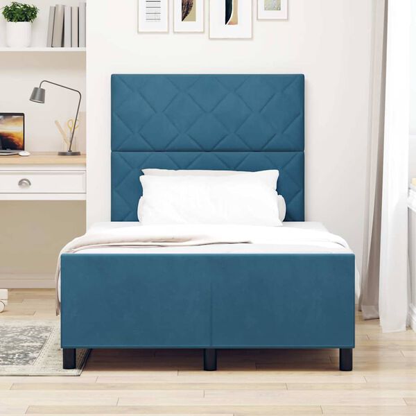 vidaXL Cama tipo Box Spring Azul Oscuro 120 x 190 cm Terciopelo