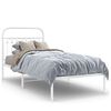 vidaXL Estructura cama sin colch&oacute;n con cabecero metal blanco 90x200 cm