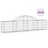 vidaXL Cestas de gaviones 14 uds forma de arco hierro 200x30x40/60 cm