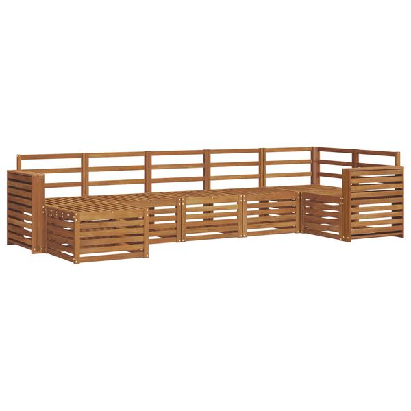 vidaXL Juegos de sof&aacute;s 7 pcs Natural Madera de Acacia S&oacute;lida