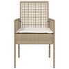 vidaXL Silla de Jardín 2 pcs Beige 53 x 60 x 85cm ratán sintético