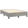vidaXL Cama box spring colch&oacute;n y LED terciopelo gris claro 140x200 cm