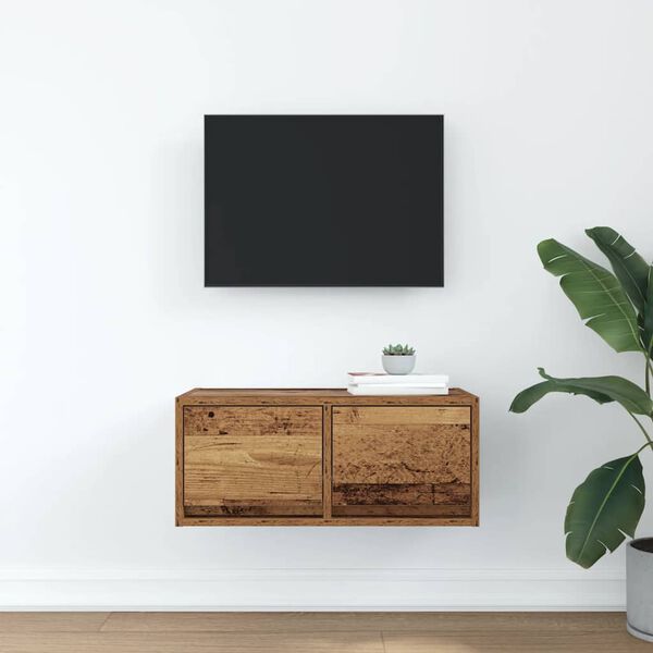 vidaXL Mueble para TV madera contrachapada envejecida 60x31x25,5 cm