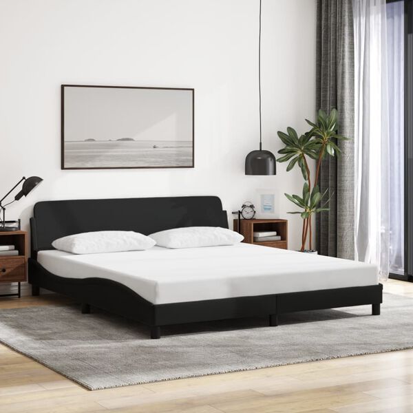 vidaXL Estructura de cama Dover tela negro 180x200 cm
