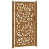 vidaXL Puerta de jard&iacute;n 100x200 cm de acero corten con dise&ntilde;o de llamas