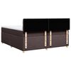 vidaXL Cama box spring con colch&oacute;n tela marr&oacute;n oscuro 200x200 cm