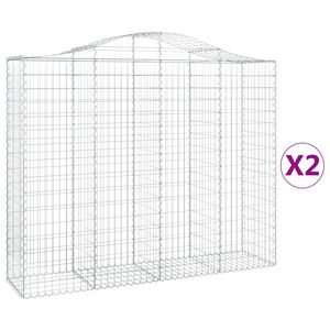 vidaXL Cestas de gaviones 2 uds forma de arco hierro 200x50x160/180 cm