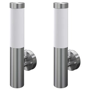 vidaXL 2 Apliques de exterior, l&aacute;mparas de pared, acero inoxidable