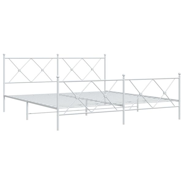 vidaXL Estructura cama sin colchón con estribo metal blanco 183x213 cm