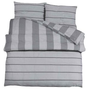vidaXL Juego de funda n&oacute;rdica algod&oacute;n gris 140x200 cm
