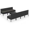 vidaXL Set de muebles de jard&iacute;n 8 pzas y cojines rat&aacute;n sint&eacute;tico negro