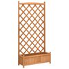 vidaXL Jardinera con enrejado marr&oacute;n 90x35x180 cm madera maciza de abeto