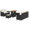 vidaXL Conjunto de sof&aacute;s de jard&iacute;n 8 uds. Negro rat&aacute;n sint&eacute;tico