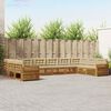 vidaXL Juegos de sof&aacute;s 7 pcs Natural y Beige Madera de Acacia S&oacute;lida