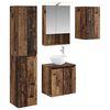 vidaXL Juego de Muebles de Ba&ntilde;o 5 pcs Madera envejecida