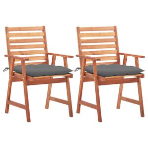 vidaXL Sillas comedor de jard&iacute;n 2 uds madera maciza acacia y cojines