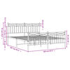 vidaXL Estructura cama sin colch&oacute;n con estribo metal negro 160x200 cm