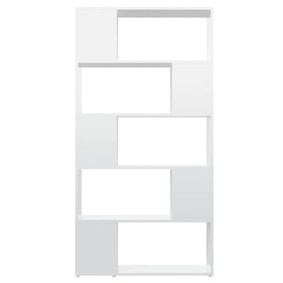 vidaXL Librería separador contrachapada blanco brillante 80x24x155 cm