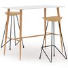 vidaXL Juego de mesa alta y taburetes de bar de 3 piezas blanco