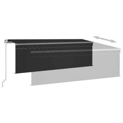 vidaXL Toldo retráctil manual con persiana 4,5x3 m antracita
