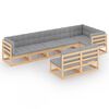 vidaXL Muebles de jard&iacute;n 8 pzas y cojines madera maciza pino