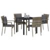 vidaXL Conjunto de Comedor de Jardín 5 pcs Gris ratán sintético