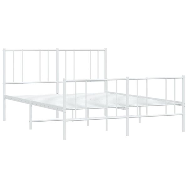 vidaXL Estructura cama sin colch&oacute;n con estribo metal blanco 120x200 cm
