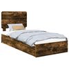 vidaXL Cama con almacenamiento con caj&oacute;n Roble ahumado 90 x 200 cm