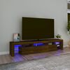 vidaXL Mueble de TV con luces LED marr&oacute;n roble 200x36,5x40 cm