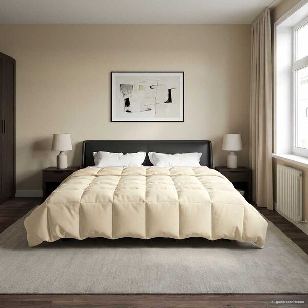 vidaXL Edred&oacute;n de Verano Acolchado Crema 200 x 220 cm Microfibra