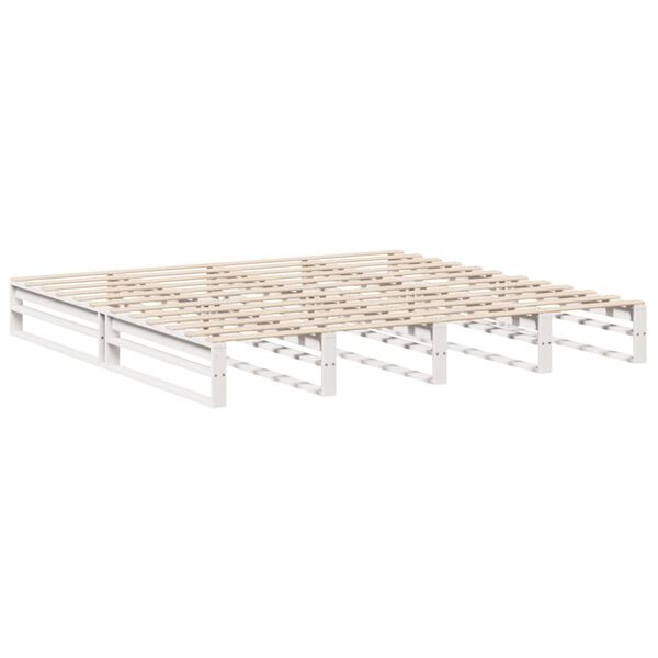 vidaXL Cama sin colch&oacute;n madera maciza de pino blanca 180x200 cm