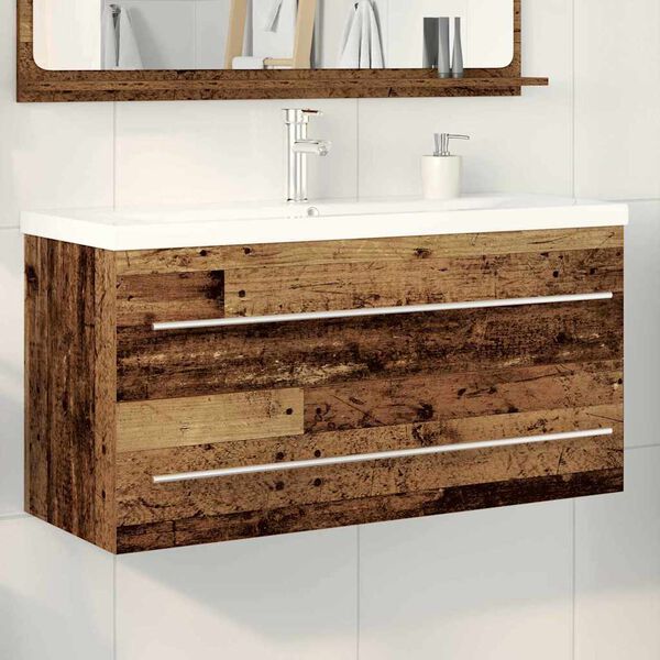 vidaXL Gabinete de Lavabo para Ba&ntilde;o con caj&oacute;n 2 pcs 100 x 38,5 x 48 cm