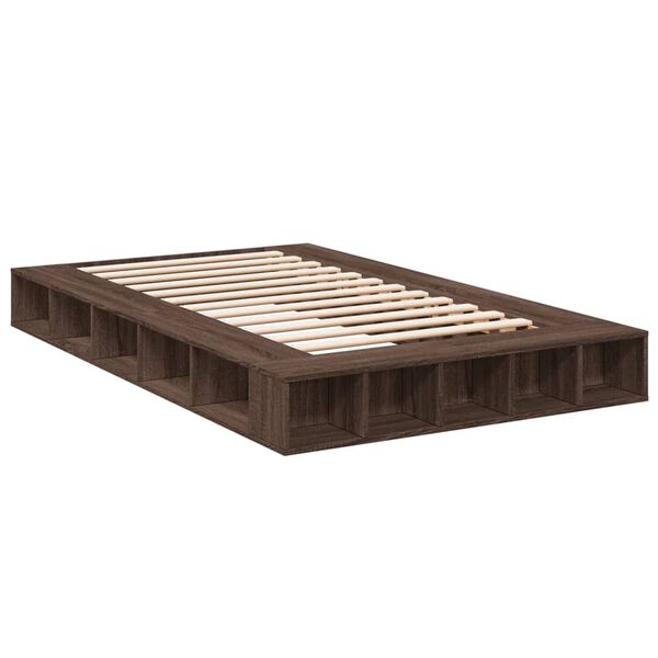 vidaXL Estructura de cama madera de ingenier&iacute;a marr&oacute;n roble 140x190 cm