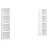 vidaXL Muebles de sal&oacute;n 2 pzs madera ingenier&iacute;a blanco 142,5x35x36,5cm