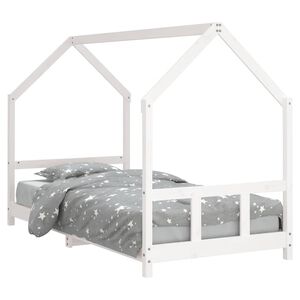 vidaXL Estructura de cama para ni&ntilde;os madera de pino blanco 90x200 cm