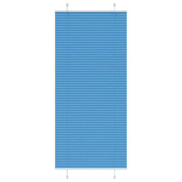 vidaXL Estor Plisado azul 90x200 cm Tela Ancho 89,4 cm Poli&eacute;ster
