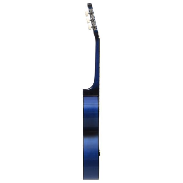 vidaXL Guitarra clásica principiante y niño con funda azul 1/2 34"