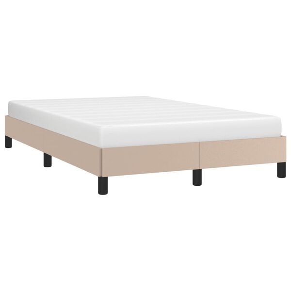 vidaXL Estructura cama sin colch&oacute;n cuero sint&eacute;tico capuchino 120x190cm